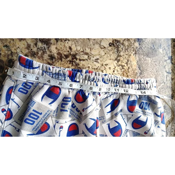 Champion Super Fleece 3.0 Thick Sweat Pants Allover Tag Scatter Script - Size M - Picture 8 of 13